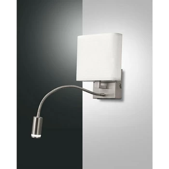 Fabas Luce Lighting - Fabas Luce Vietri LED Reading Light Satin Nickel Glass