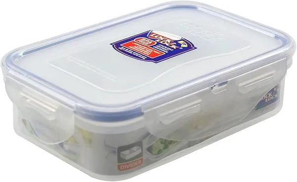 Lock and Lock Rectangular Container with 2 Compartments, 360ml Transparent