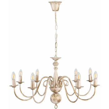 Minisun - 8 Way Ceiling Light Chandelier - Distressed