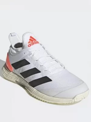 adidas Adizero Ubersonic 4 Tennis Shoes, White/Black/Orange, Size 9.5, Men