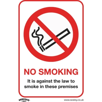 Safety Sign - No Smoking (On Premises) - Plastic - Pk of 10 - Sealey