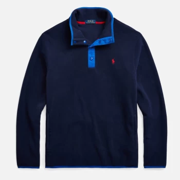 Polo Ralph Lauren Mens Quarter Neck Pullover Sweatshirt - Cruise Navy - L