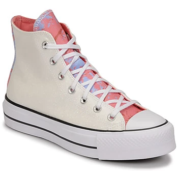 Converse CHUCK TAYLOR ALL STAR LIFT HYBRID SHINE HI womens Shoes (High-top Trainers) in White,2.5