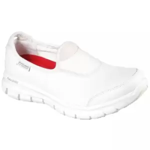Skechers Womens Sure Track Slip Resistant Slip On Work Shoe (7 UK) (White)