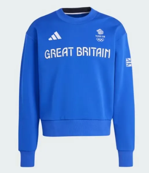 adidas Team GB Sweatshirt Adults Crew Sweaters L Blue 52386818430