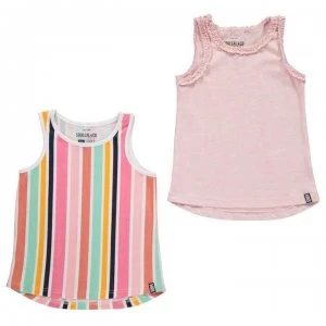 SoulCal 2 Pack Jersey Vests Infant Girls - Rainbow/Pink