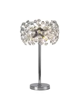 Table Lamp 6 Light G9 Polished Chrome, Crystal