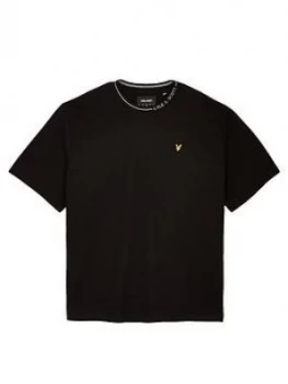 Lyle & Scott Big & Tall Branded Ringer T-Shirt - Black, Size XL, Men