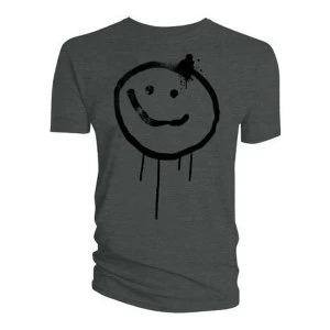 Sherlock - Graffiti Smiley Face Mens X-Large T-Shirt - Charcoal Grey