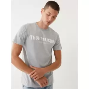 True Religion Short Sleeve Logo Crew T Shirt - Grey