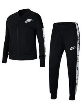 Nike Older Girls Tracksuit Tricot, Black/White, Size XS, 6-8 Years, Women