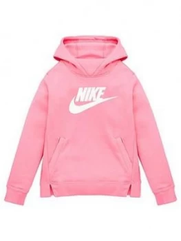 Nike Girls NSW Pe Pullover - Pink/White, Size L, Women