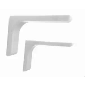 White Shelf support brackets with covers 120mm Invisible / Concealed Fixings - Pack of 4 Pairs