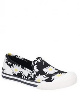 Rocket Dog Jazzin Slip Jazzy Plimsoll - Black, Size 4, Women