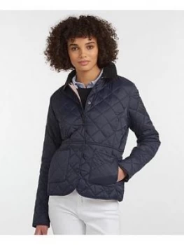 Barbour Deveron Quilted Jacket - Navy, Size 14, Women