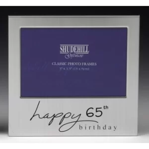 Satin Silver Occasion Frame 65th Birthday 5x3