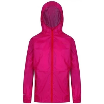 Regatta PACK-IT III Waterproof Shell Jacket Petrol Blue Pink Girls Childrens jacket in Pink - Sizes 2 years,14 years,3 / 4 years,11 / 12 years,13 year