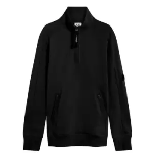 CP COMPANY Lens Arm Quarter Zip Sweatshirt - Black