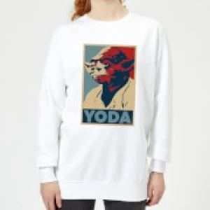 Star Wars Yoda Poster Womens Sweatshirt - White - XL