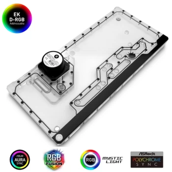 EK Water Blocks EK-Quantum Reflection PC-O11D XL D5 PWM D-RGB Distribution Plate - Plexi