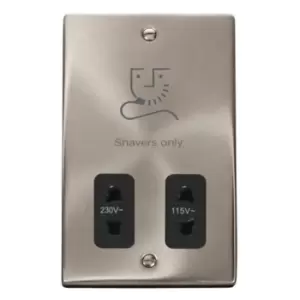 Satin Chrome 115/230V Dual Voltage Shaver Socket - VPSC100BK - 217368