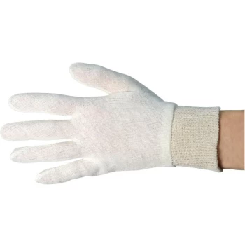 Knitted Wrist Polycotton Stockinette Gloves - Size 8 (Pk-12) - Sitesafe