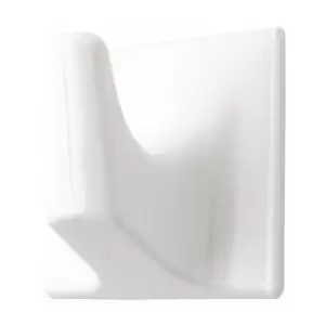 Basics Self Adhesive Hook Square White Small x 5 042248