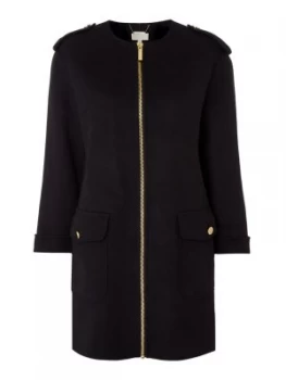 Michael Kors Zip Detail Double Face Coat Black