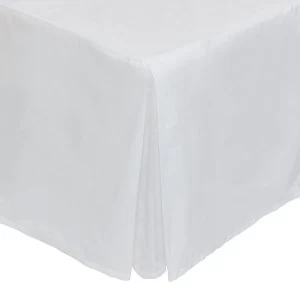 Catherine Lansfield White Non-Iron Plain Dye Pleated Platform Valance Sheet - King