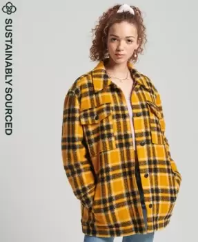 Superdry Womens Overshirt Jacket Yellow / Yellow Check - Size: L