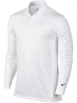 Mens Nike Golf Victory Long Sleeve Polo White