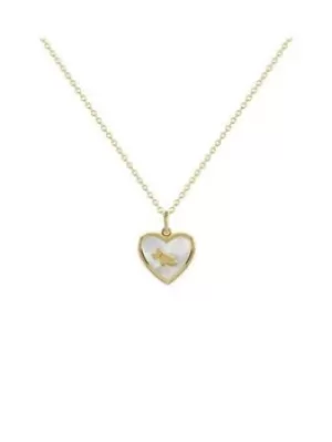 Radley Ladies 18Ct Gold Plated Sterling Silver Blue Lapis Sitting Dog Heart Design Necklace