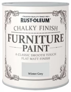 Rust-Oleum Chalky Matt Furniture Paint 750ml - Winter Grey