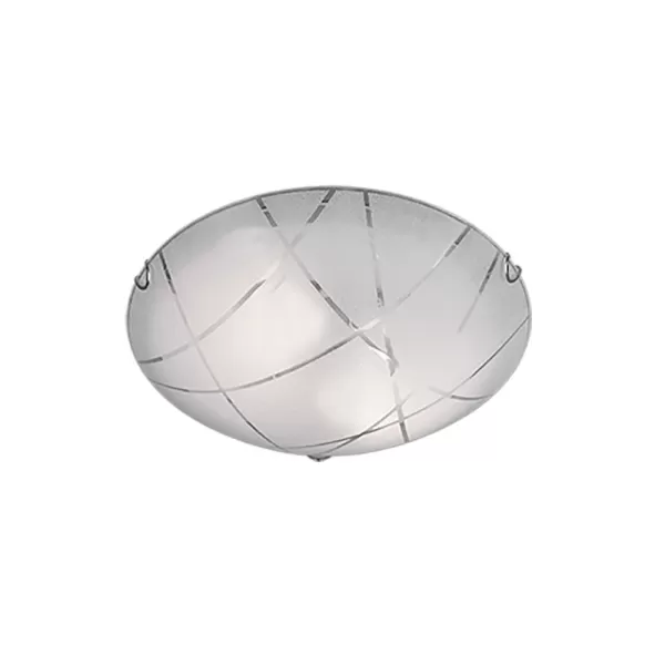 Sandrina Modern 2 Light Patterned Glass Flush Ceiling Light White