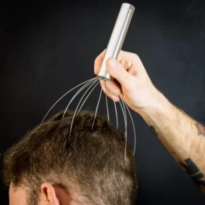 Vibrating Head Massager in Silver Stainless Steel