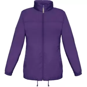 B&C Womens/Ladies Sirocco Lightweight Windproof, Showerproof & Water Repellent Jacket (XS) (Purple)