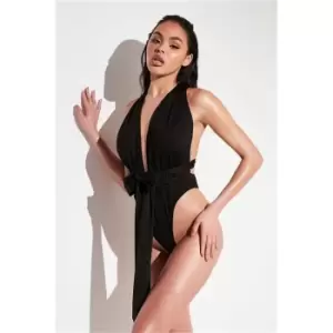 I Saw It First Black Plunge Wear Me Any Way Swimsuit - Black