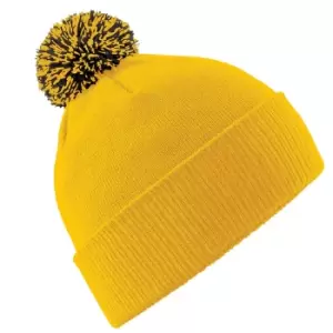 Beechfield Adults Unisex Snowstar Beanie (One Size) (Gold/Black)