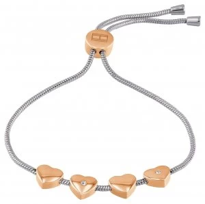 Tommy Hilfiger Womens Rose Gold Hearts Adjustable Jewellery