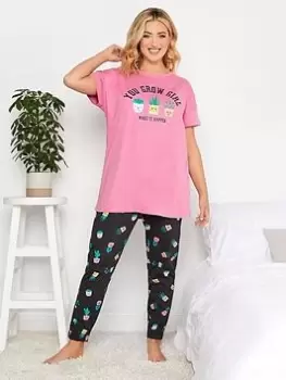 Yours You Grow Girl Tapered Pj Set, Black, Size 30-32, Women