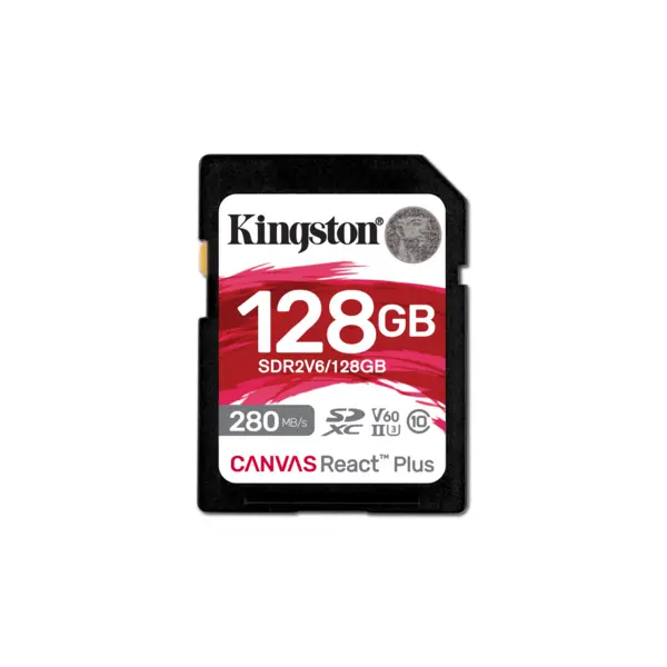 Kingston Canvas React Plus 128GB SDXC Memory Card SDR2V6/128GB