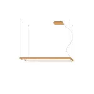 Tuula Integrated LED Rectangle Pendant Ceiling Light, Gold, 4000K, 8096lm