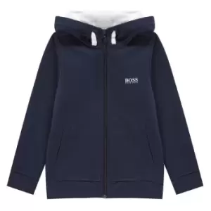 Boss Logo Zip Hoodie - Blue