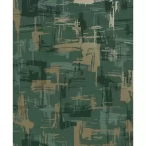 Holden Decor Abstract Geo Green Wallpaper - 10.05m x 53cm