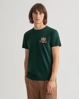 GANT Men Banner Shield T-Shirt (L) Green