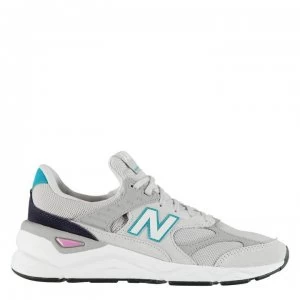 New Balance X-90 Leather and Mesh Trainers - Off Wht/Blue