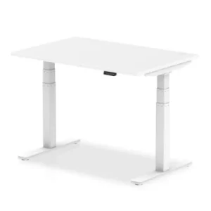 Air 1200 x 800mm Height Adjustable Desk White Top White Leg