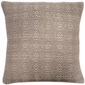 Appletree - Loft Herringbone Weave 100% Cotton Filled Cushion, Linen, 43 x 43 Cm