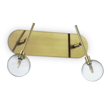 Ideal Lux Lighting - Ideal Lux Maracas - 2 Light Wall Light Antique Brass