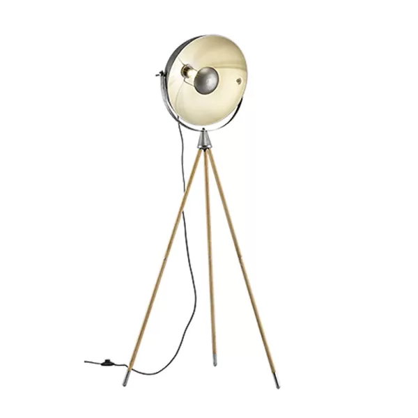 Delhi Vintage Tripod Floor Lamp Nickel antique with Footswitch